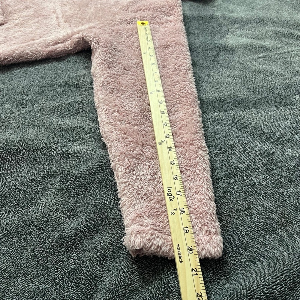 Victoria's Secret PINK Sherpa Fleece Quarter Zip Hoodie Dusty Rose Pink Medium - Picture 7 of 7